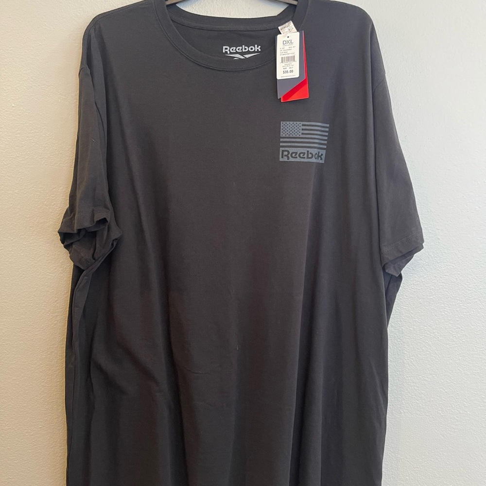 Reebok Black Big and Tall American Flag Tee in 4XLT - Brand New with Tags